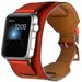 Curea iUni compatibila cu Apple Watch 1/2/3/4/5/6/7, 38mm, Cuff, Piele, Rosu